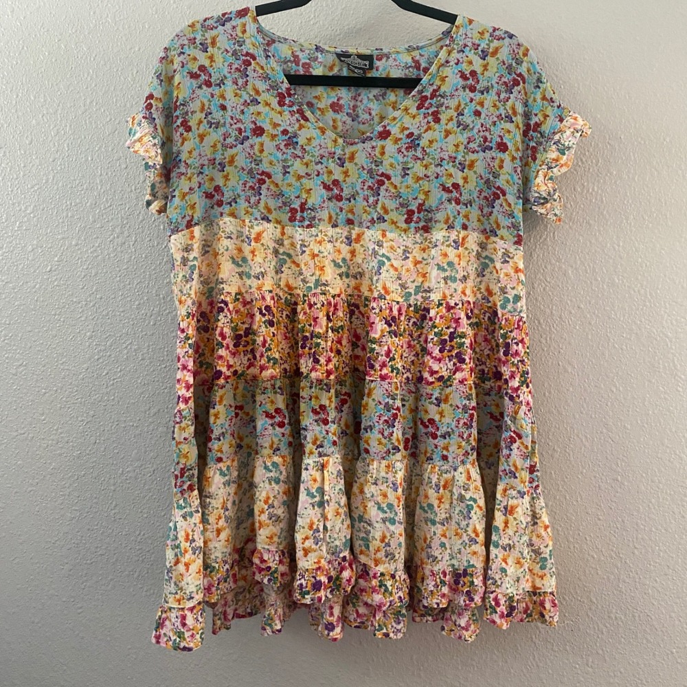 Angie Patchwork Top Size Small Bohemianβ Boho Chic Cottagecore Feminine Hippie